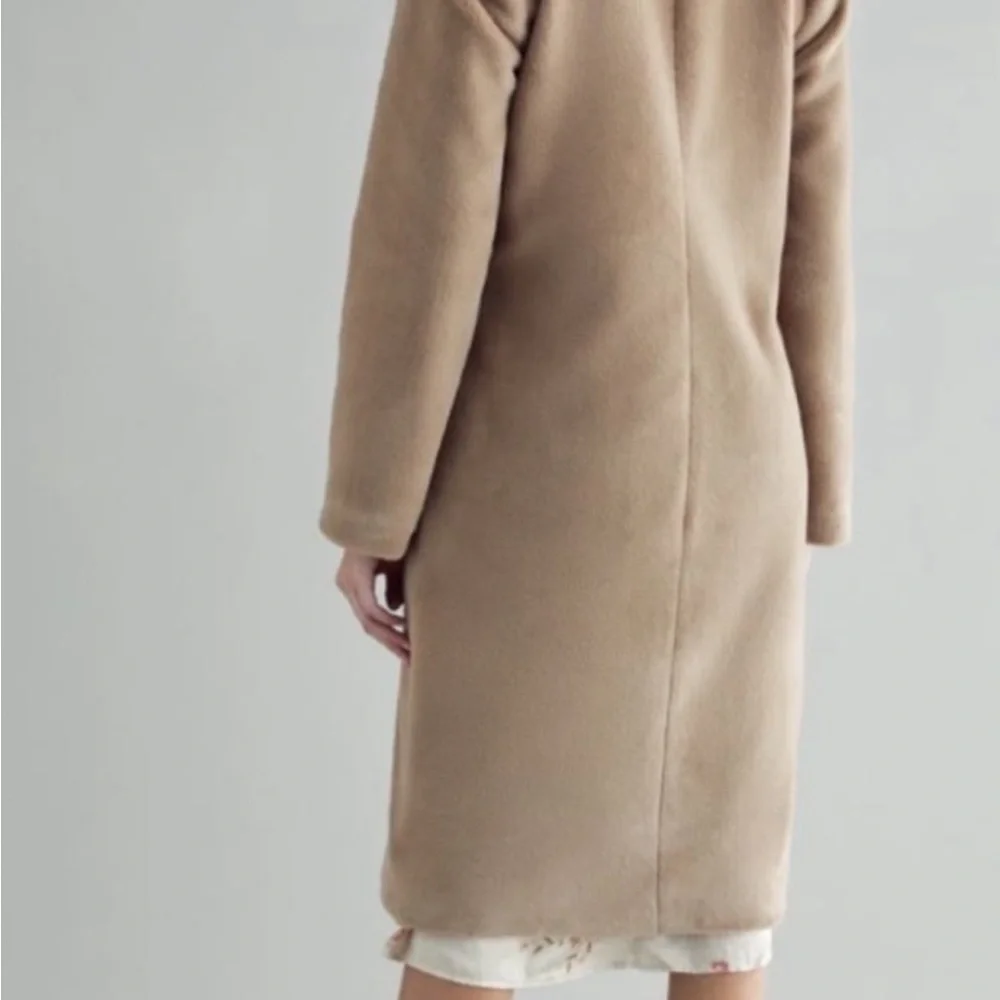Reformation Hank Teddy Tan Double-Breasted Coat - Picture 2 of 7